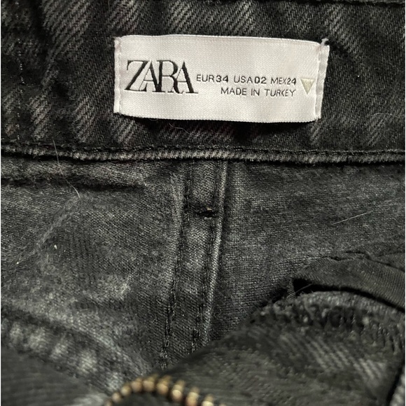 Zara distressed black jeans, size 2 - Picture 2 of 3